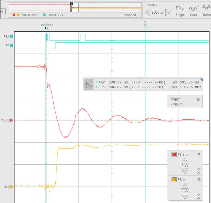 Waveforms 10 nF, using NOT